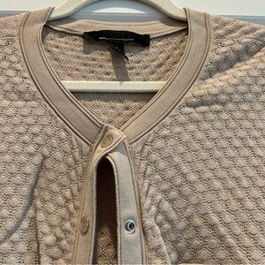 Tan snap closure cardigan